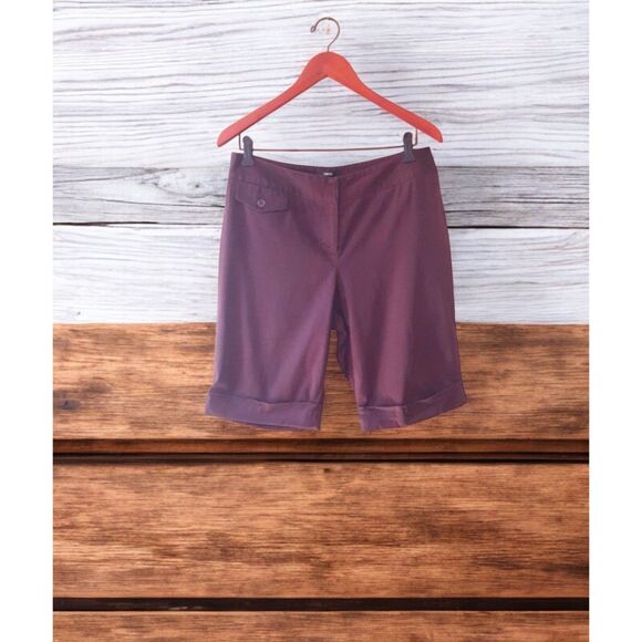 Style & Co Women Roll Tab Bermuda Brown Shorts Size 10 - Picture 1 of 4